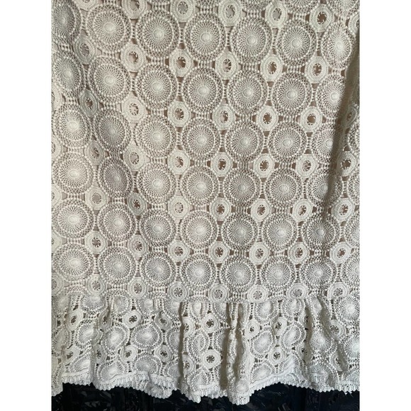 Atelier Camille Womens Ruffled Lace Shell Tank Blouse Size S Cream - Picture 3 of 8